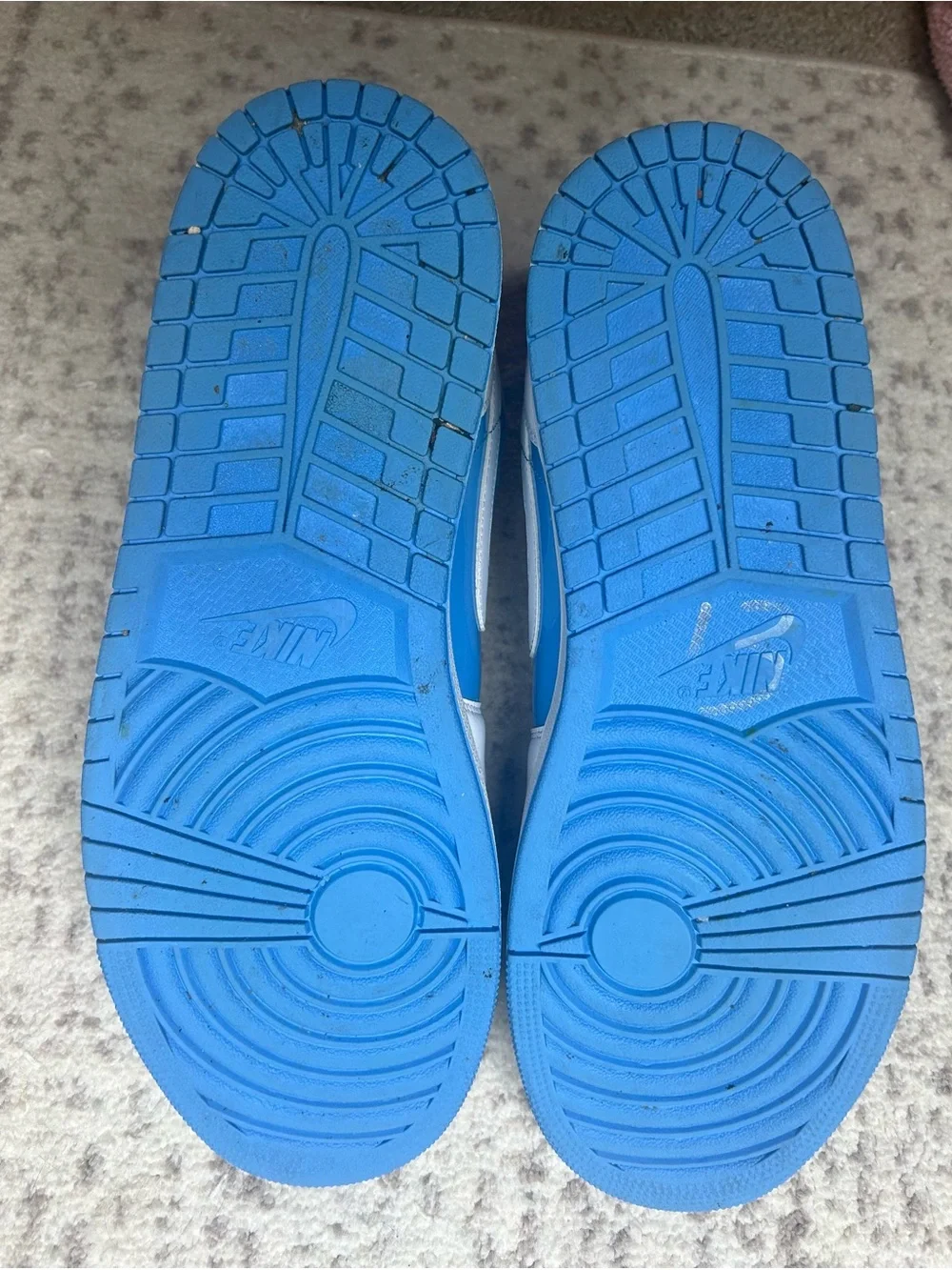 Jordan White and Light Blue High-Top Sneakers